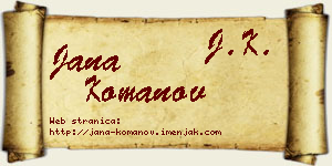 Jana Komanov vizit kartica